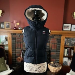 Navy Blue Hollister Vest Size Small, Shearling Lined